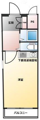 日興パレス阿佐ヶ谷PARTII(ワンルーム/1階)の間取り写真