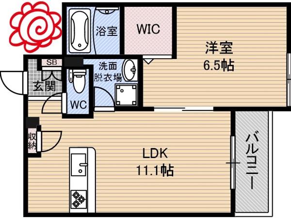 シャーメゾン花水木(1LDK/3階)の間取り写真