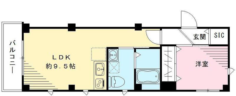 ラシーネ武蔵小山(1LDK/4階)の間取り写真