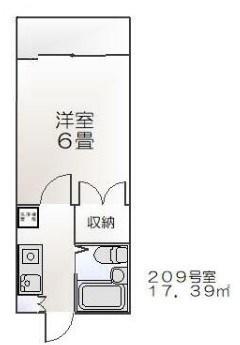 アルファ・ネクスト(1K/2階)の間取り写真