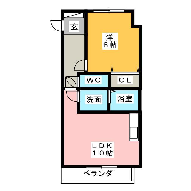 グランシャリオ(1LDK/2階)の間取り写真
