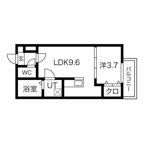 レガーロ荒子(1LDK/3階)の間取り写真