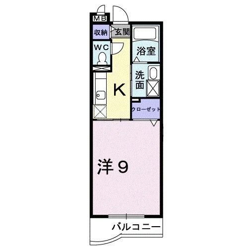 グレンツェントY・N(1K/2階)の間取り写真