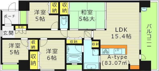 レジディア都島Ⅰ(4LDK/7階)の間取り写真