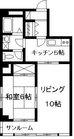 MKビル(1LDK/2階)の間取り写真