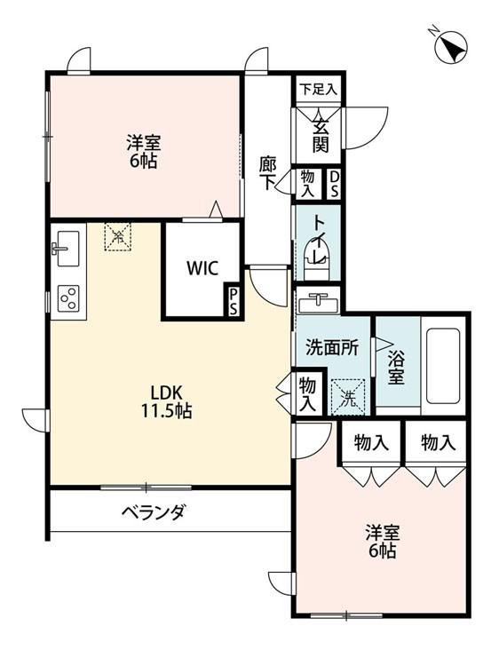 メゾンM(2LDK/3階)の間取り写真