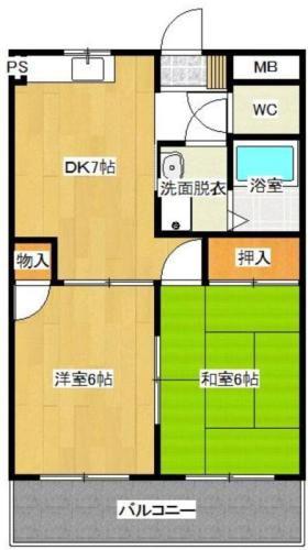 東峰マンション博多駅東(2DK/3階)の間取り写真