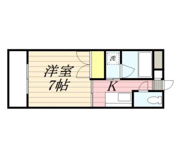 KENSマンション井尻(1K/2階)の間取り写真