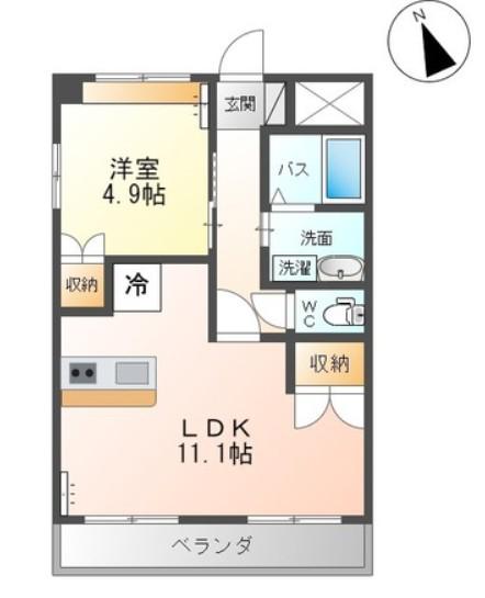 グランディール泰清(1LDK/1階)の間取り写真