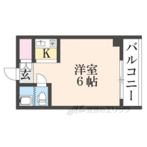 レジナス瀬田(1K/4階)の間取り写真