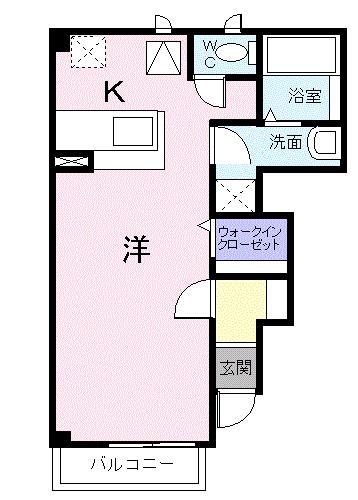 ベルアルモニーA(ワンルーム/1階)の間取り写真