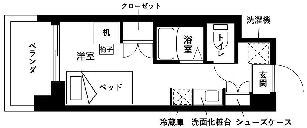 セレッソブローテ桜新町(ワンルーム/5階)の間取り写真