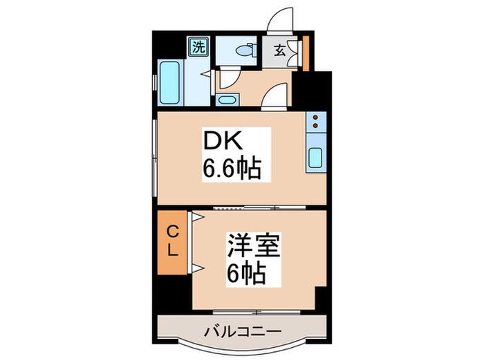 シャンボール第2大森(1DK/2階)の間取り写真