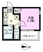 メルディア柴又B(1K/2階)の間取り写真