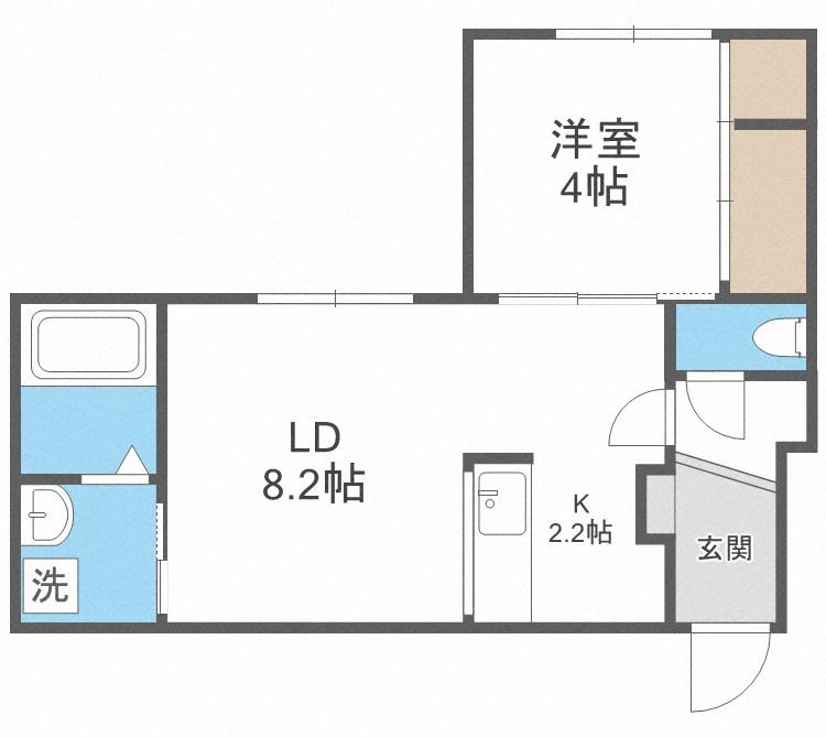 SORTE677(1LDK/2階)の間取り写真