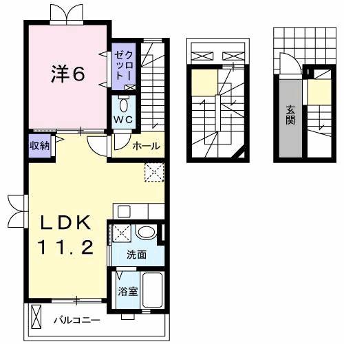 グランデ・I(1LDK/3階)の間取り写真