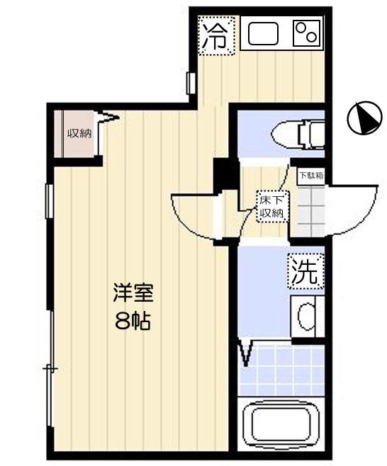 ヒルクレスト西馬込(ワンルーム/1階)の間取り写真