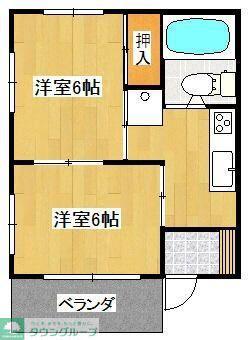 サンパレス(2K/2階)の間取り写真