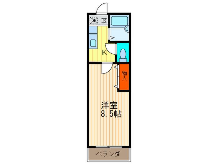サンパレス山崎(1K/4階)の間取り写真