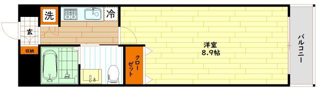 レジデンス京橋スクエア(1K/7階)の間取り写真