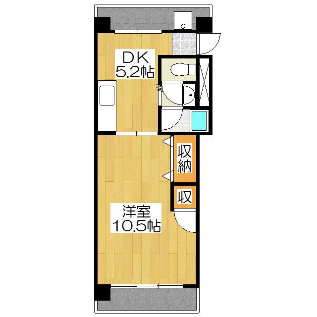 アサヒマンション(1DK/2階)の間取り写真