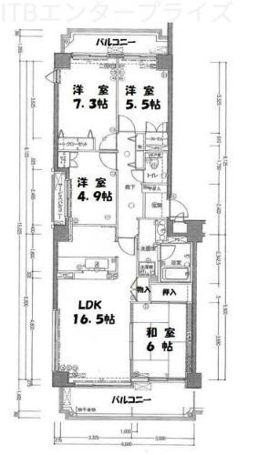 メゾン野口町(4LDK/4階)の間取り写真
