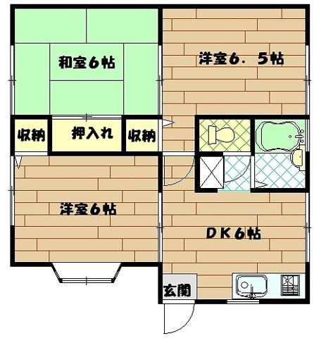ハーミテージ舟倉(3DK/1階)の間取り写真