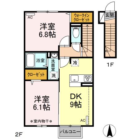 アネトス A(2DK/2階)の間取り写真