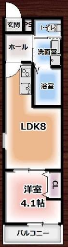 KS ノース PLACE(1LDK/3階)の間取り写真