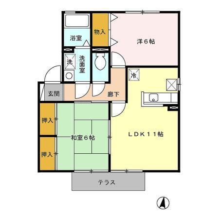 セジュールマーサ(2LDK/1階)の間取り写真