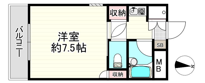 地下鉄西神・山手線 大倉山駅(兵庫) 徒歩8分 3階建 築31年(1K/1階)の間取り写真