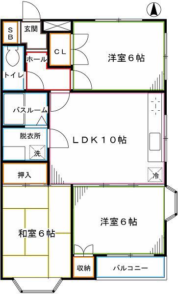 ビューテラス(3LDK/2階)の間取り写真