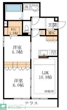 HEBEL MAISON RIZPALAIS(2LDK/1階)の間取り写真