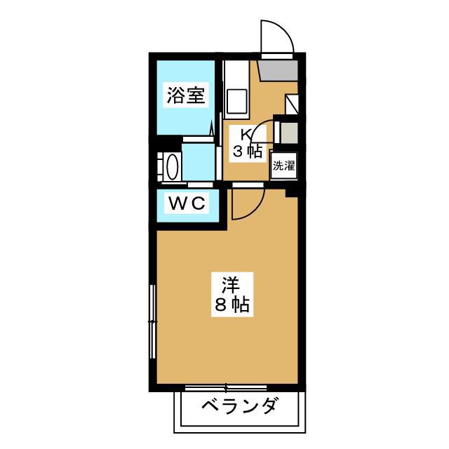 エグゼクティブ立川(1K/2階)の間取り写真