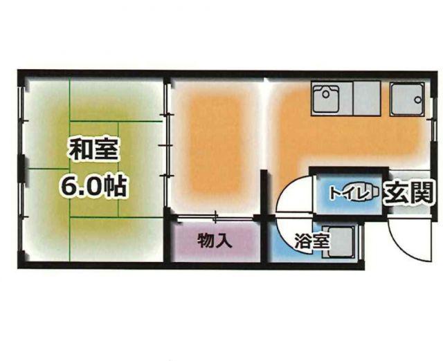 ハイツ永沢(1DK/5階)の間取り写真
