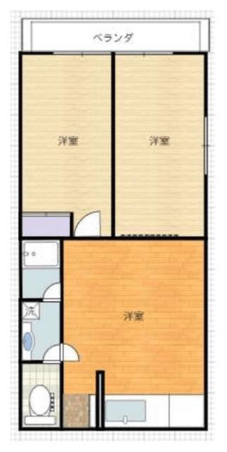 シティーハイツ(2LDK/3階)の間取り写真