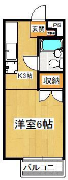 ハス ニューハウン(1K/1階)の間取り写真