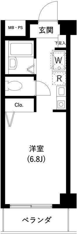 サンセゾンI(ワンルーム/3階)の間取り写真