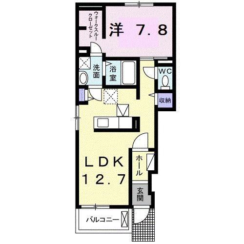 プランドールII(1LDK/1階)の間取り写真
