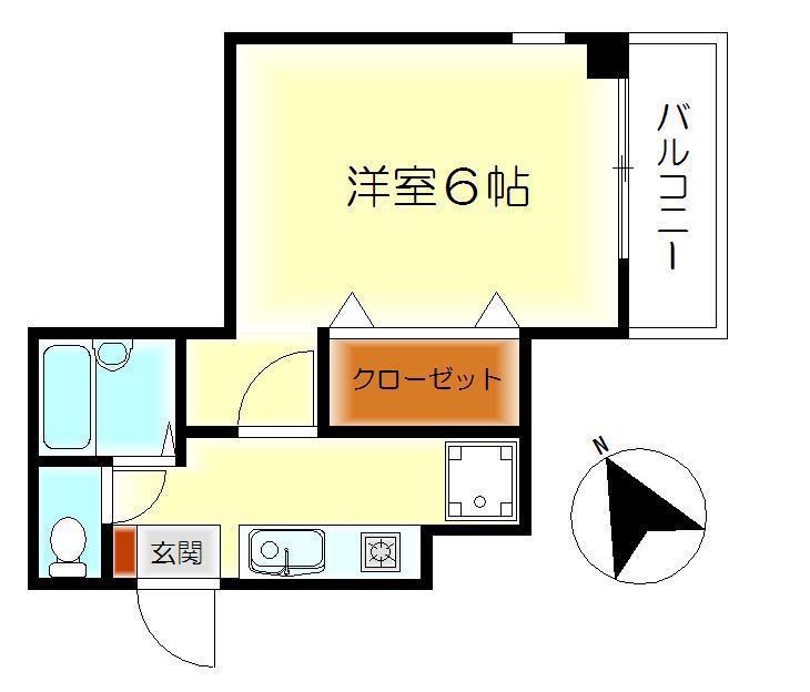 DER WINKEL.Y2 江原(1K/1階)の間取り写真