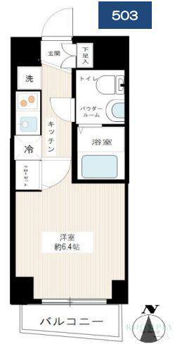 ARCOBALENO MUSASHIKOYAMA(1K/5階)の間取り写真