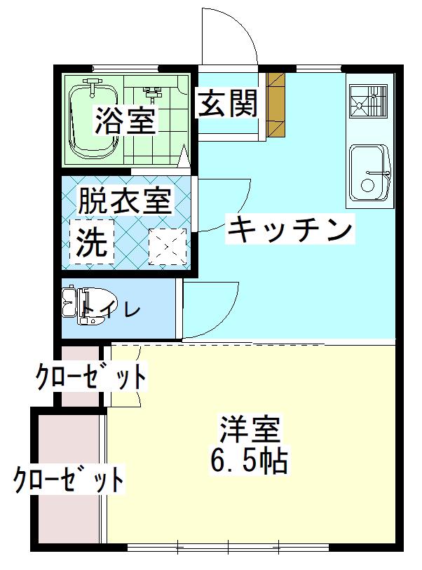伊賀ハイツ1号棟(1K/1階)の間取り写真