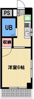 メゾン福生(1K/3階)の間取り写真