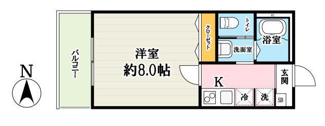 キャメルみずほ台4(1K/1階)の間取り写真