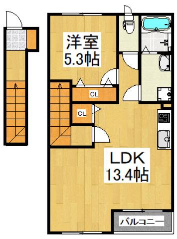 エクセレンスII(1LDK/2階)の間取り写真