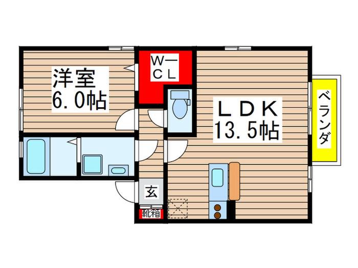 フレシール壱番館(1LDK/1階)の間取り写真