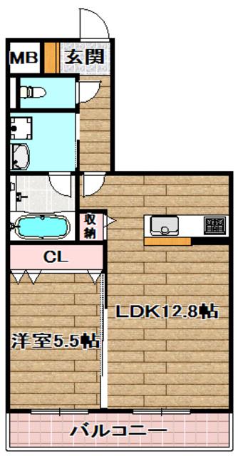 VERSAILLES・K(1LDK/3階)の間取り写真