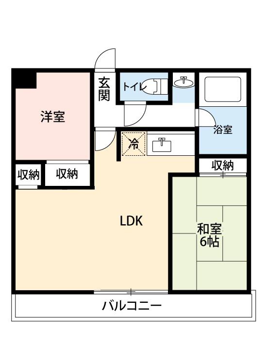 マンション都(2DK/4階)の間取り写真