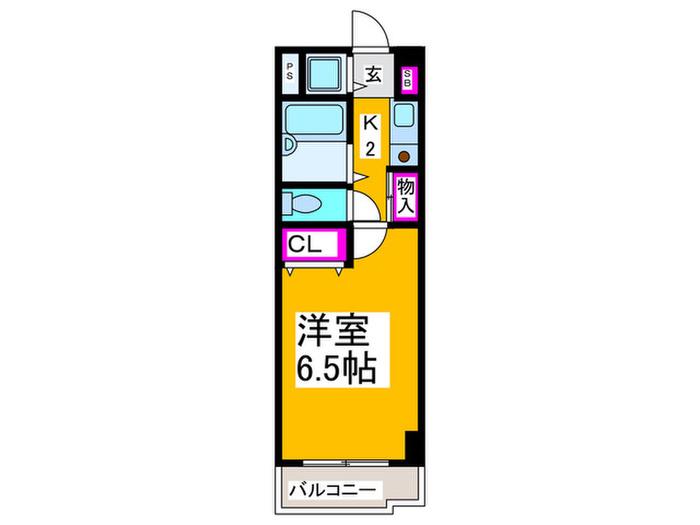 ラ・レックス城ノ山(1K/3階)の間取り写真