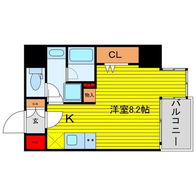 サンネクテール天満橋(1K/2階)の間取り写真